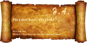 Heidecker Anikó névjegykártya